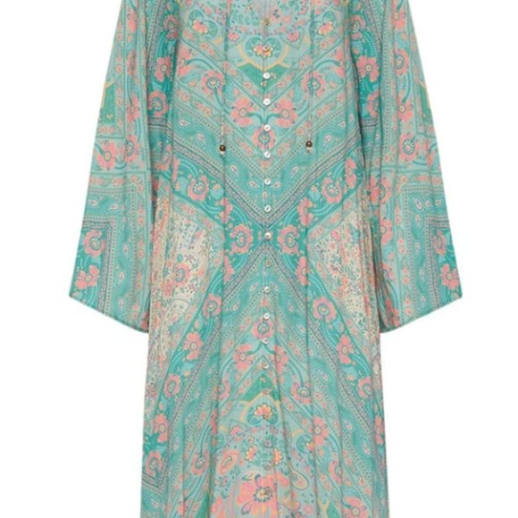 FARRAH HALF MOON GOWN Aqua - Picture 4 of 10